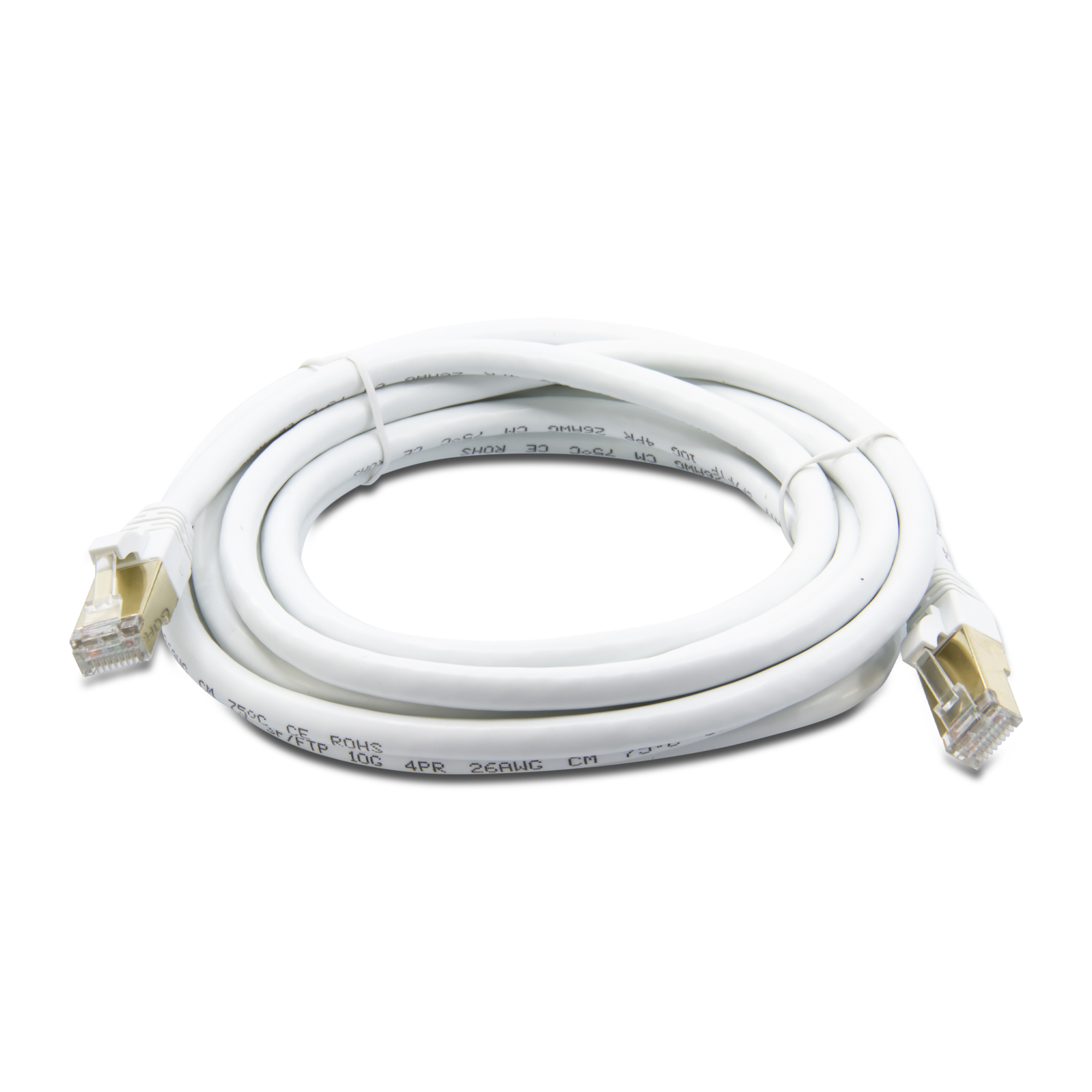Triplett CAT7-10WH CAT 7 10GBPS Professional Grade, SF/FTP 26AWG, Stranded Patch Cable 10' White